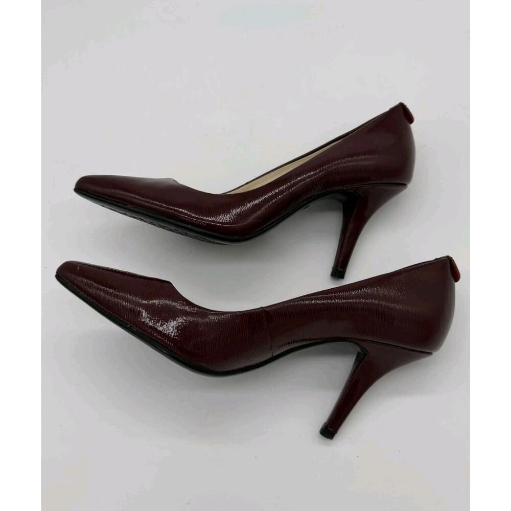 Michael Kors Pump Women's Leather Pointed Toe Stiletto Heel Sz 5.5M Deep Maroon - Picture 7 of 10